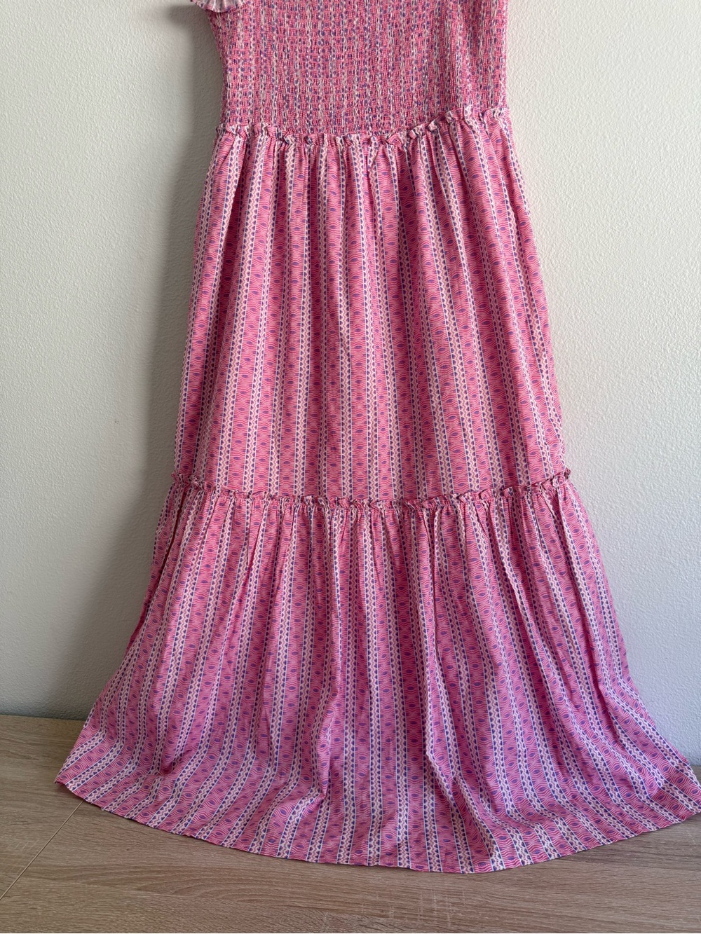 Tuckernuck x Cameran Eubanks Love Letters Smocked Chalmers pink Midi Dress Sz M - Picture 6 of 9
